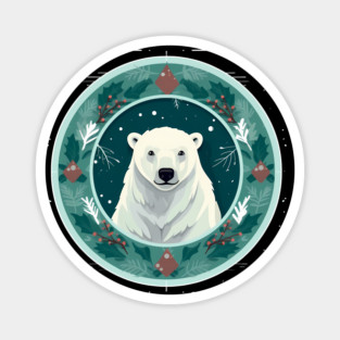 Polar Bear in Ornament, Love Bears Magnet