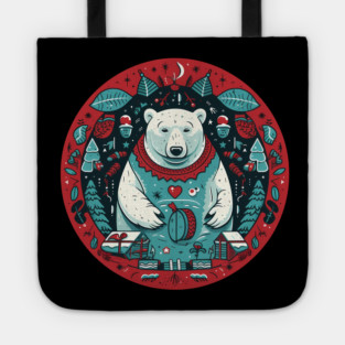Polar Bear in Ornament, Love Bears Tote