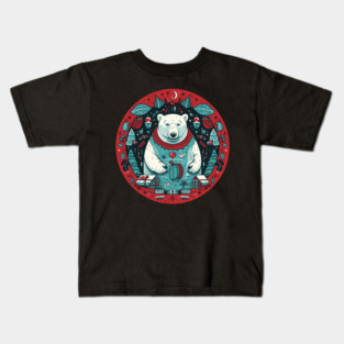 Polar Bear in Ornament, Love Bears Kids T-Shirt
