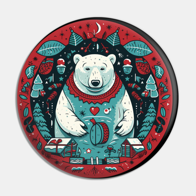 Polar Bear in Ornament, Love Bears Pin by logiamerch