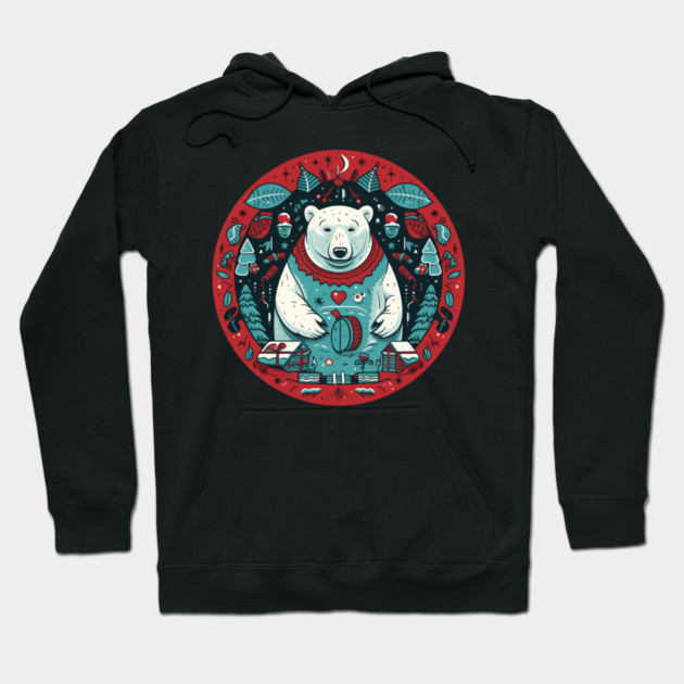 Polar Bear in Ornament, Love Bears Hoodie by logiamerch