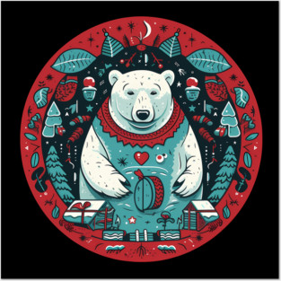 Polar Bear in Ornament, Love Bears Posters and Art