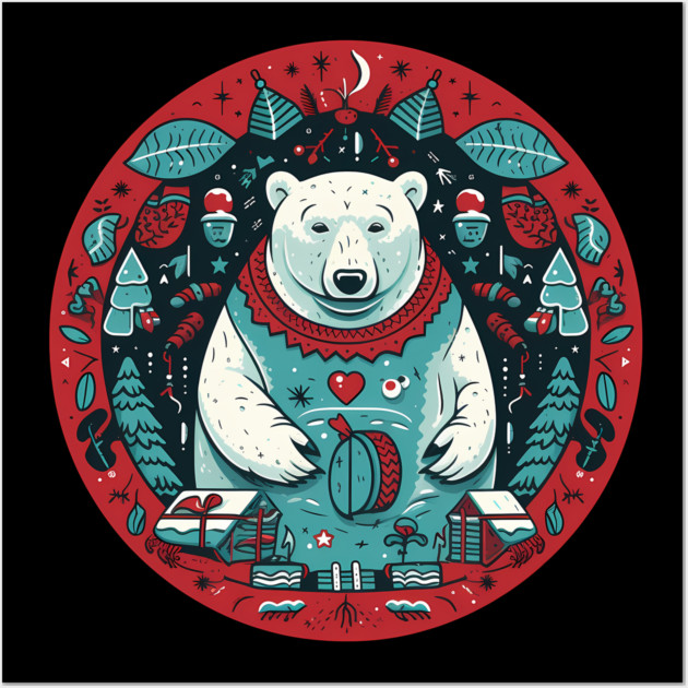 Polar Bear in Ornament, Love Bears Wall Art by logiamerch