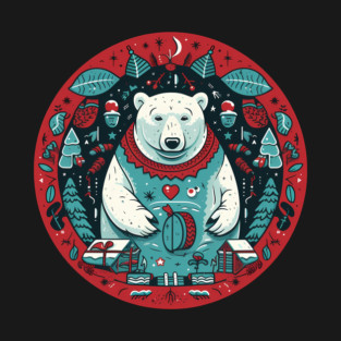 Polar Bear in Ornament, Love Bears T-Shirt