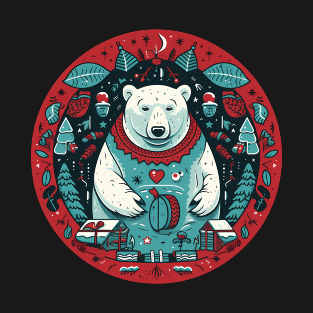Polar Bear in Ornament, Love Bears by logiamerch