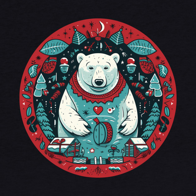 Polar Bear in Ornament, Love Bears by logiamerch