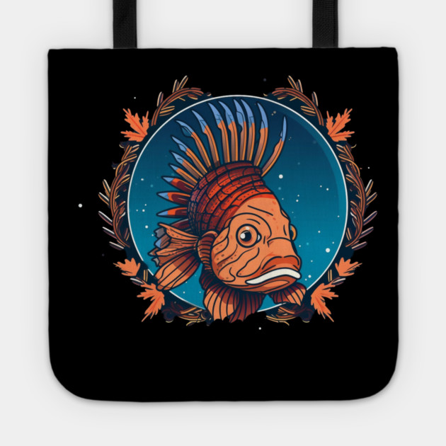 Lionfish in Ornament, Love Fishes Tote by logiamerch