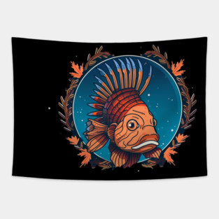 Lionfish in Ornament, Love Fishes Tapestry