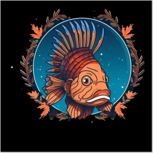 Lionfish in Ornament, Love Fishes Posters and Art