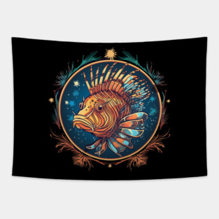 Lionfish in Ornament, Love Fishes Tapestry