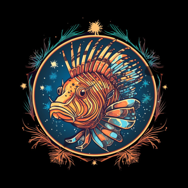 Lionfish in Ornament, Love Fishes by logiamerch