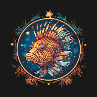 Lionfish in Ornament, Love Fishes T-Shirt