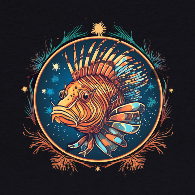 Lionfish in Ornament, Love Fishes by logiamerch