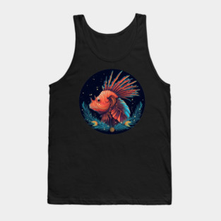 Lionfish in Ornament, Love Fishes Tank Top