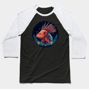 Lionfish in Ornament, Love Fishes Baseball T-Shirt
