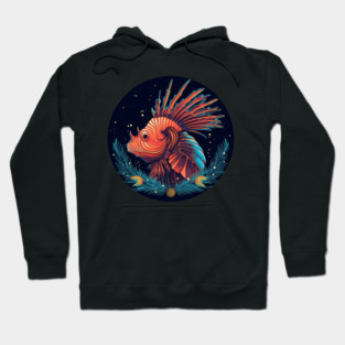 Lionfish in Ornament, Love Fishes Hoodie