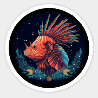 Lionfish in Ornament, Love Fishes Sticker