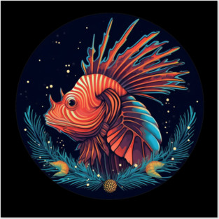 Lionfish in Ornament, Love Fishes Posters and Art