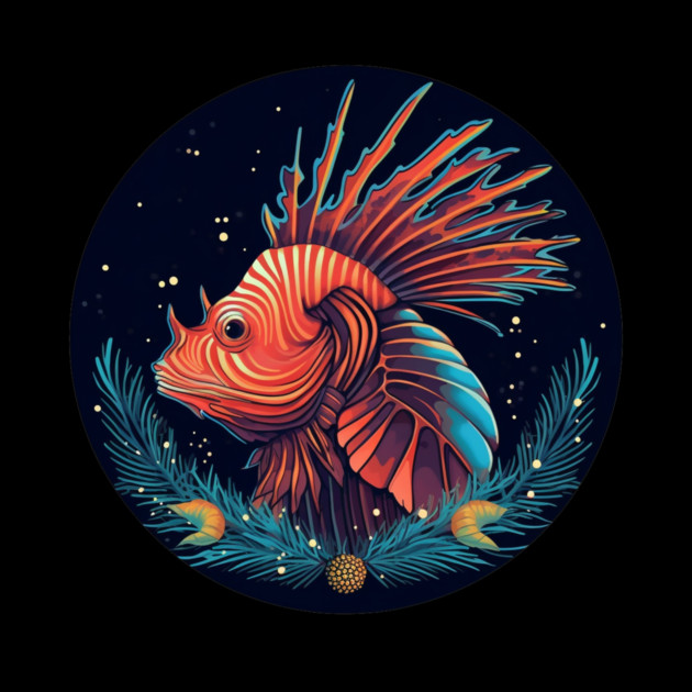 Lionfish in Ornament, Love Fishes by logiamerch
