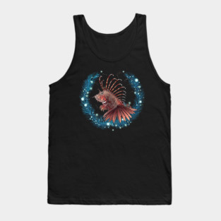 Lionfish in Ornament, Love Fishes Tank Top