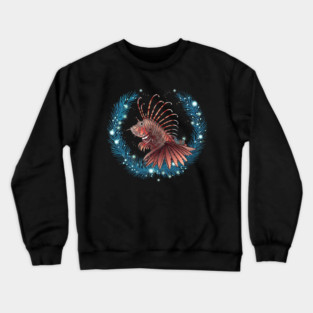 Lionfish in Ornament, Love Fishes Crewneck Sweatshirt