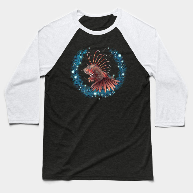 Lionfish in Ornament, Love Fishes Baseball T-Shirt by logiamerch