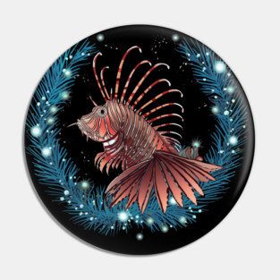 Lionfish in Ornament, Love Fishes Pin