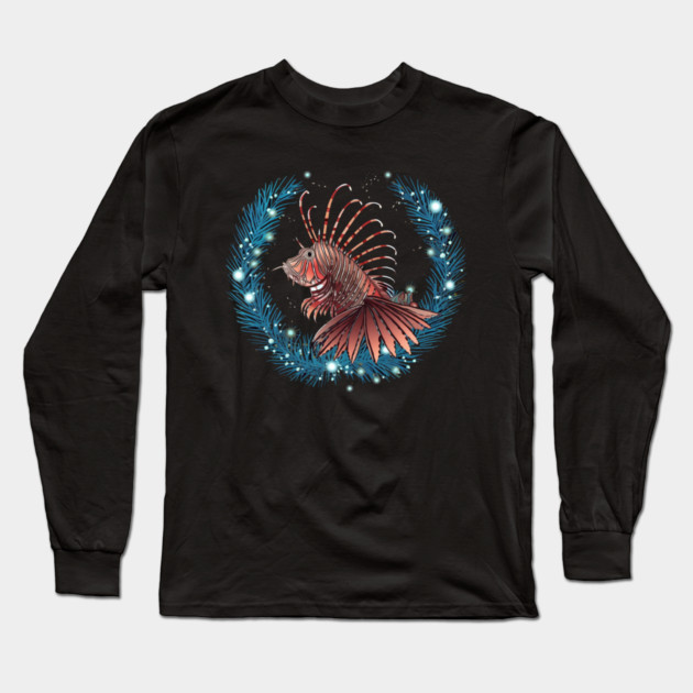 Lionfish in Ornament, Love Fishes Long Sleeve T-Shirt by logiamerch