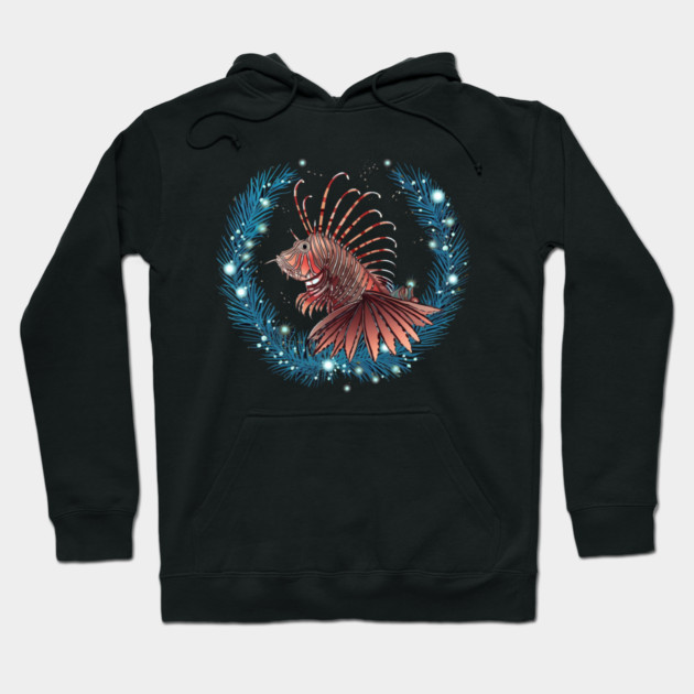 Lionfish in Ornament, Love Fishes Hoodie by logiamerch