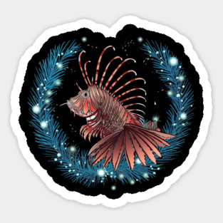 Lionfish in Ornament, Love Fishes Sticker