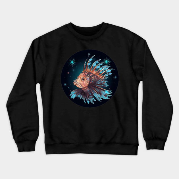 Lionfish in Ornament, Love Fishes Crewneck Sweatshirt by logiamerch
