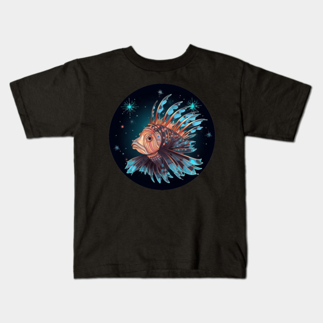Lionfish in Ornament, Love Fishes Kids T-Shirt by logiamerch