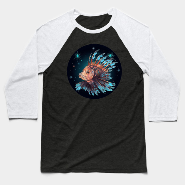 Lionfish in Ornament, Love Fishes Baseball T-Shirt by logiamerch