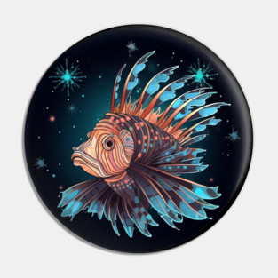 Lionfish in Ornament, Love Fishes Pin