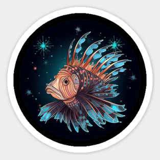 Lionfish in Ornament, Love Fishes Sticker