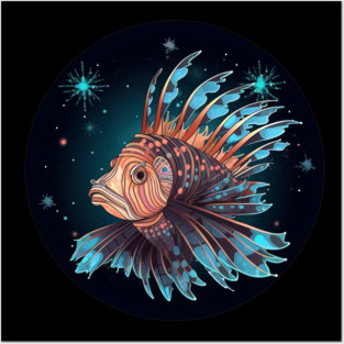Lionfish in Ornament, Love Fishes Posters and Art