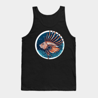 Lionfish in Ornament, Love Fishes Tank Top