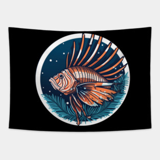 Lionfish in Ornament, Love Fishes Tapestry