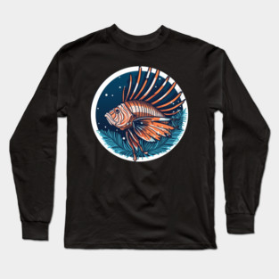 Lionfish in Ornament, Love Fishes Long Sleeve T-Shirt