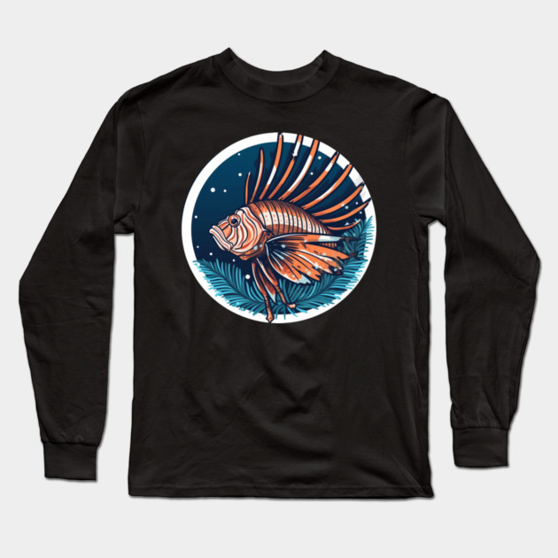 Lionfish in Ornament, Love Fishes Long Sleeve T-Shirt by logiamerch
