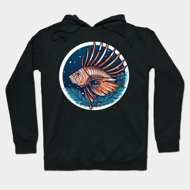 Lionfish in Ornament, Love Fishes Hoodie by logiamerch