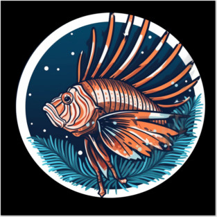 Lionfish in Ornament, Love Fishes Posters and Art