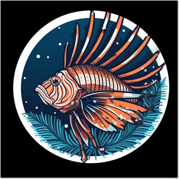 Lionfish in Ornament, Love Fishes Wall Art by logiamerch