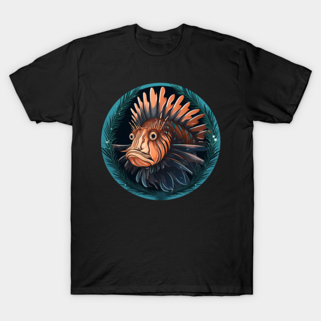 Lionfish in Ornament, Love Fishes T-Shirt by logiamerch
