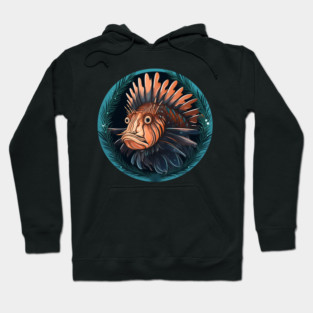 Lionfish in Ornament, Love Fishes Hoodie