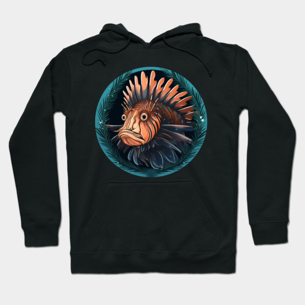 Lionfish in Ornament, Love Fishes Hoodie by logiamerch