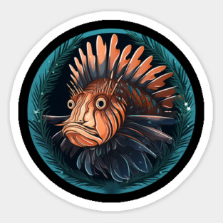 Lionfish in Ornament, Love Fishes Sticker