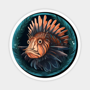 Lionfish in Ornament, Love Fishes Magnet