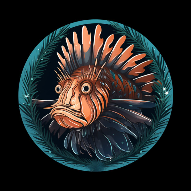 Lionfish in Ornament, Love Fishes by logiamerch