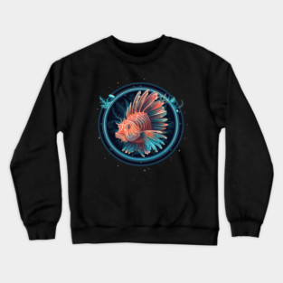 Lionfish in Ornament, Love Fishes Crewneck Sweatshirt